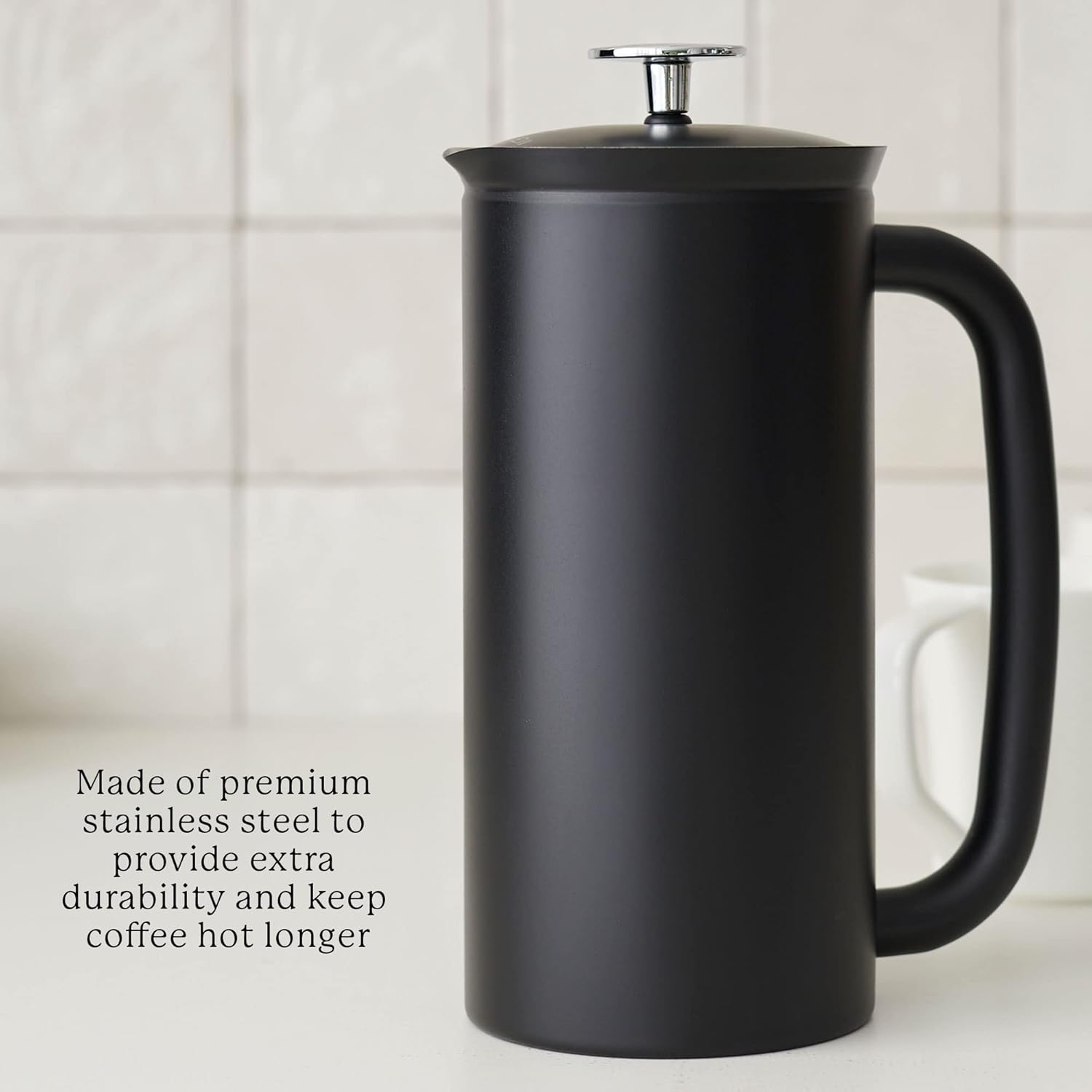 ESPRO - P7 French Press - Double Walled Stainless Steel Insulated Coffee and Tea Maker with Micro-Filter - Keep Drinks Hotter for Longer (Matte Black, 32 Oz) Coffee Paper Filters (100 Count)