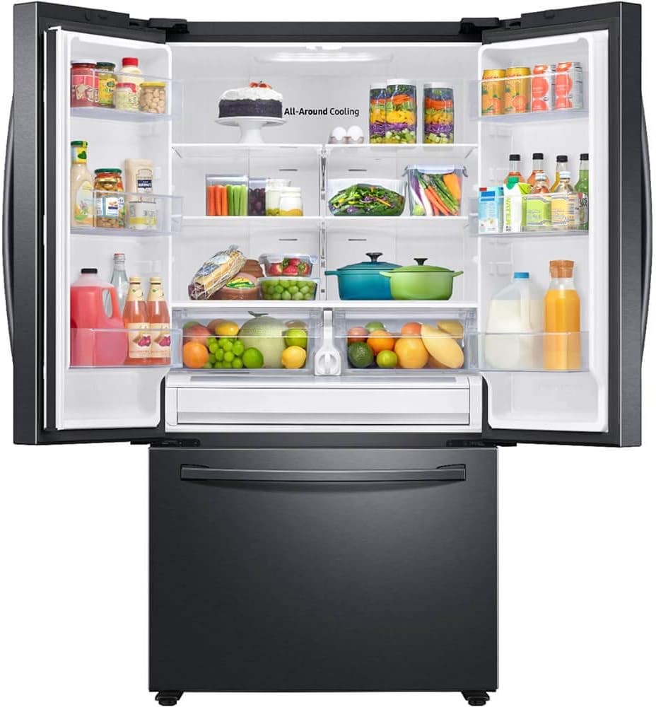 SAMSUNG RF28T5001SG 28 cu. ft. Large Capacity 3-Door French Door Refrigerator in Black Stainless Steel