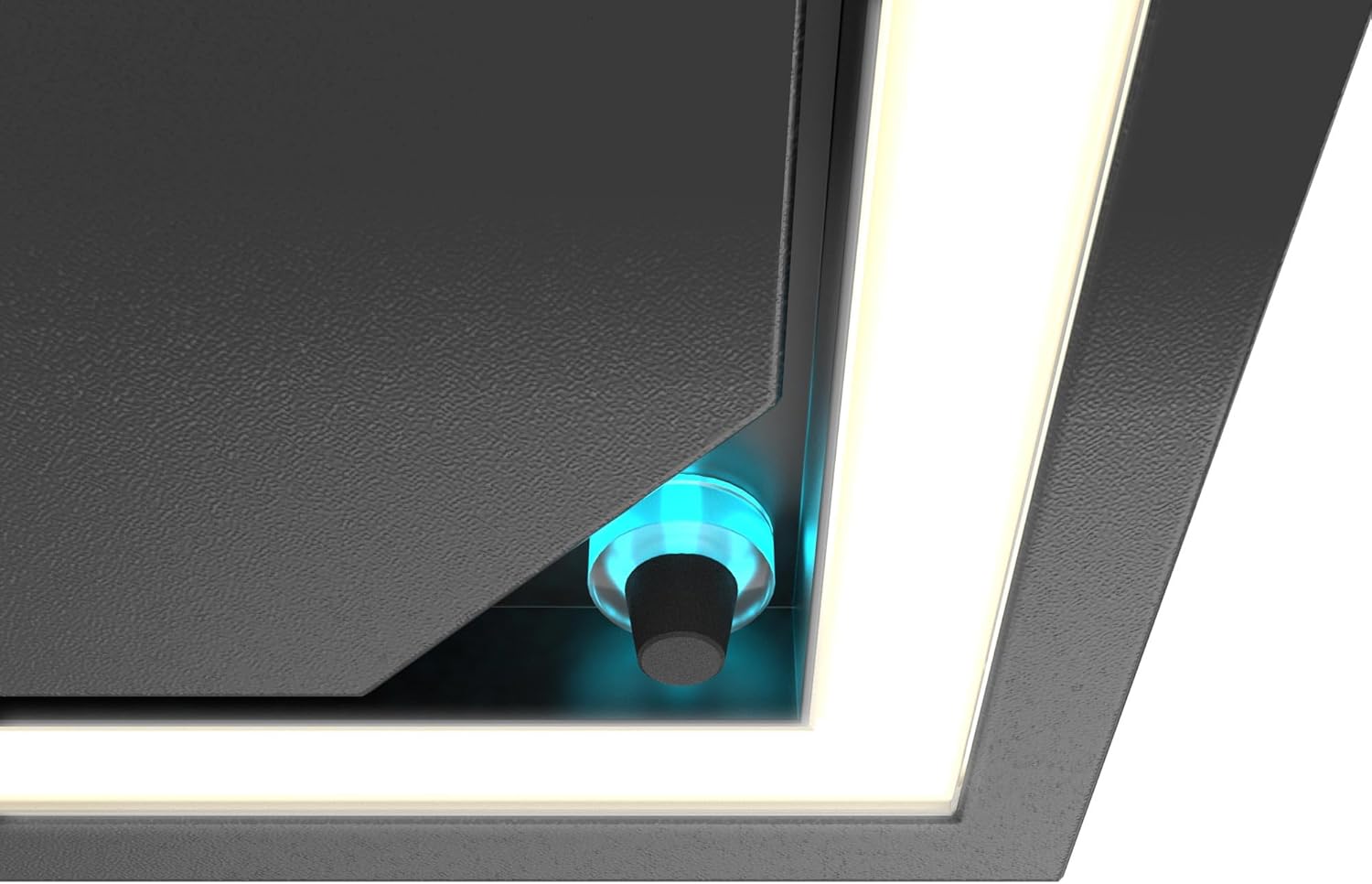Futuro Futuro Turo Black 69 Inch Island-mount Range Hood, Contemporary Design, Offset, Painted steel, LED, Ultra-Quiet, with Blower