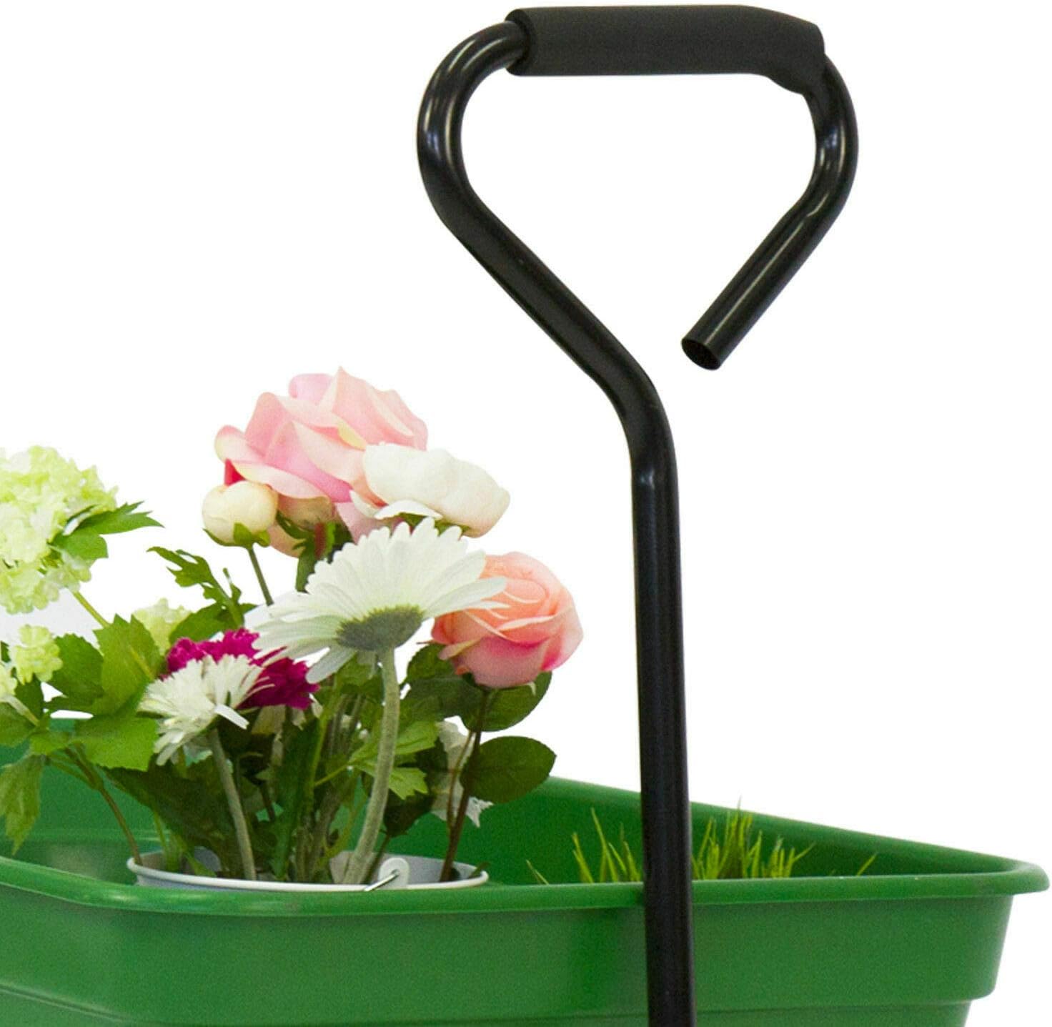 Kintness Garden Dump Cart Utility Yard Outdoor Wagon Carrier Trolley Tool with Steel Frame and Pneumatic Tires 600-Pound Capacity Green