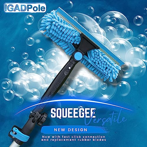 IGADPole 17 FT (5m) Window Cleaning Kit, Window Washing Cleaner Equipment Kit – Squeegee, Scrubber, Soap Despencer & Water Brush Cleaner Tool with Extension Pole for Household & Outdoor