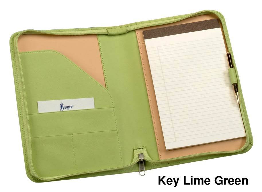 Royce Leather Zip Around Jr. Writing Padfolio (Black)