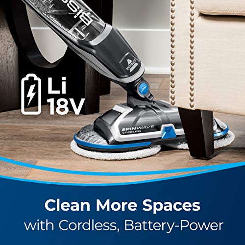 BISSELL® Spinwave Cordless Pet Hard Floor Spin Mop Cleaner 18V with washable mop pads for sealed hard floors, 23157