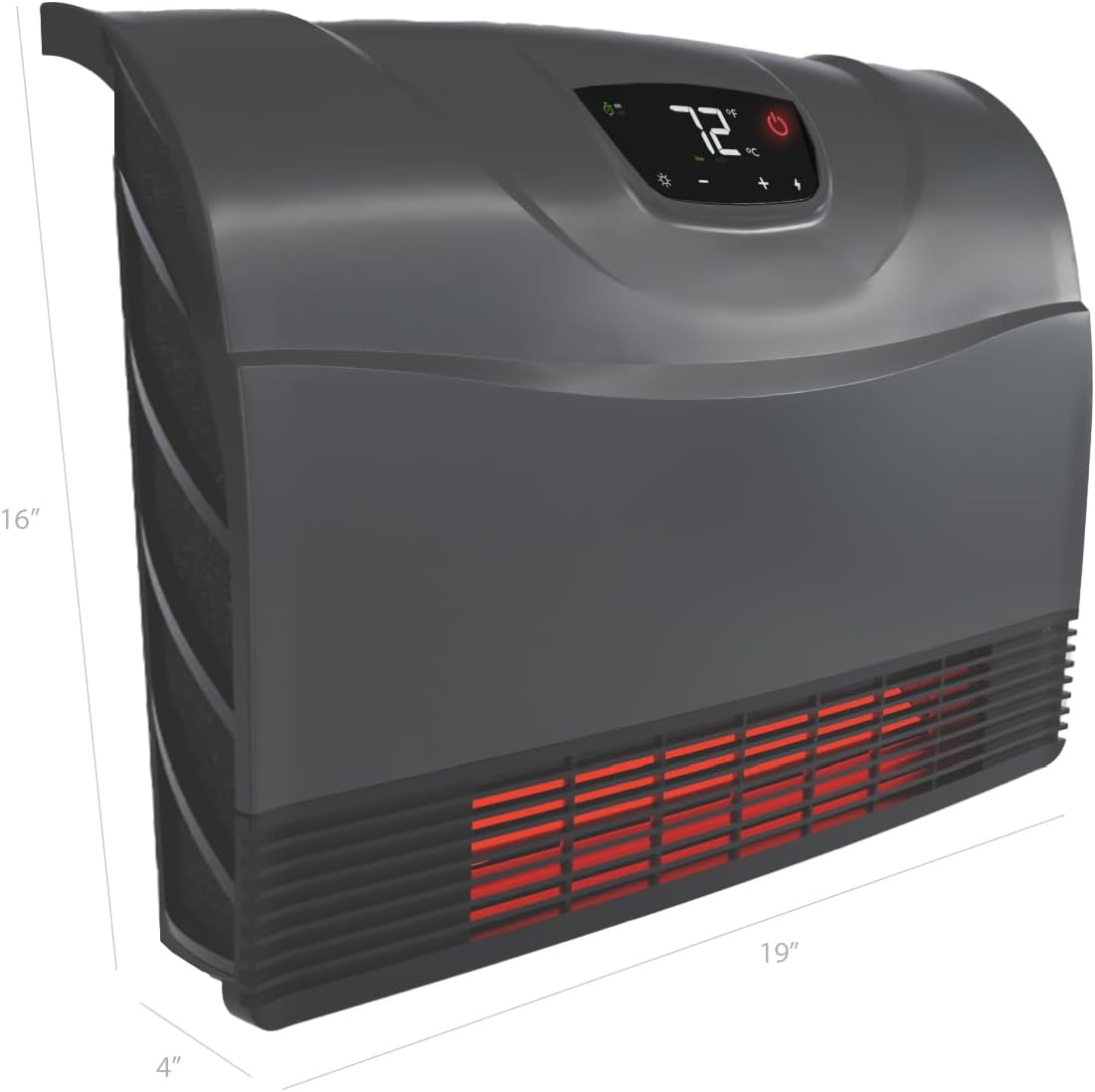 NEW Touch Screen - 1500 Watt ~ Infrared Space Heater ~ Wall Mounted ~ Wifi Enabled Grey with WIFI & HS-1500-OTR Infrared Heater, 1500-watt