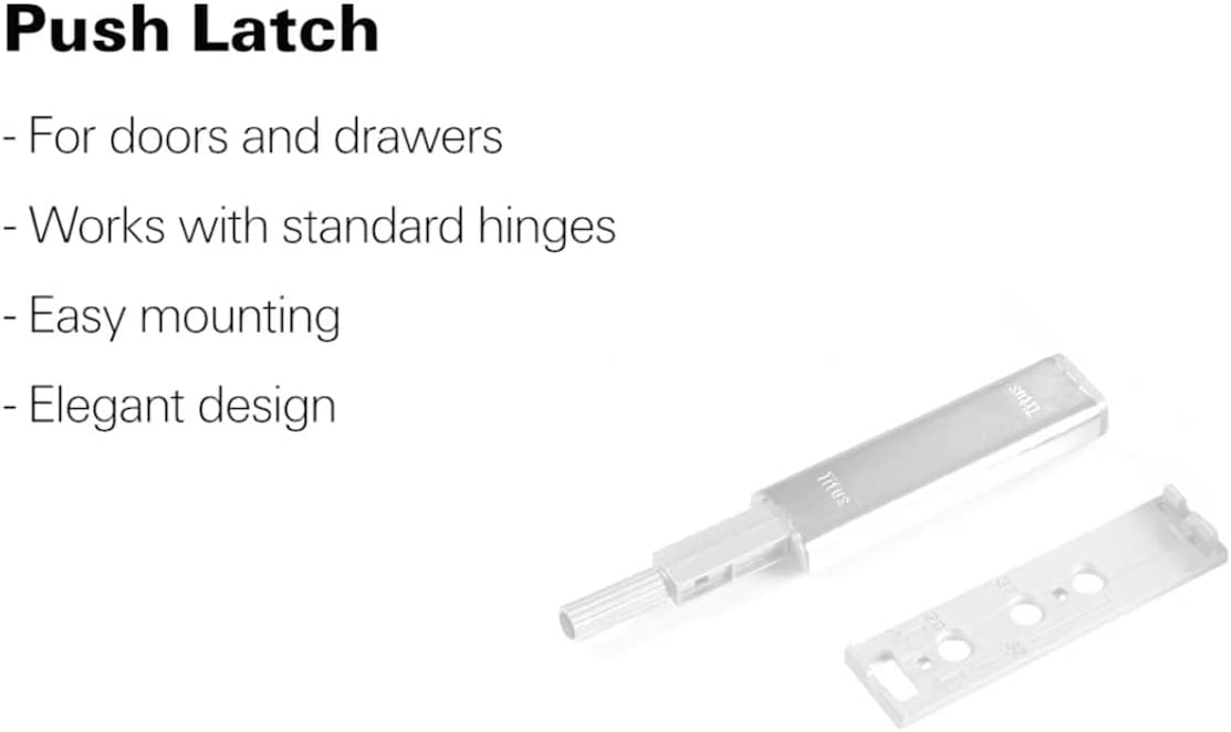 Titus+ Push Latches for Cabinet Door -Push to Open Door Latch,Push Open System for Cabinet Doors and Drawer (10 Pack) Pack of 2