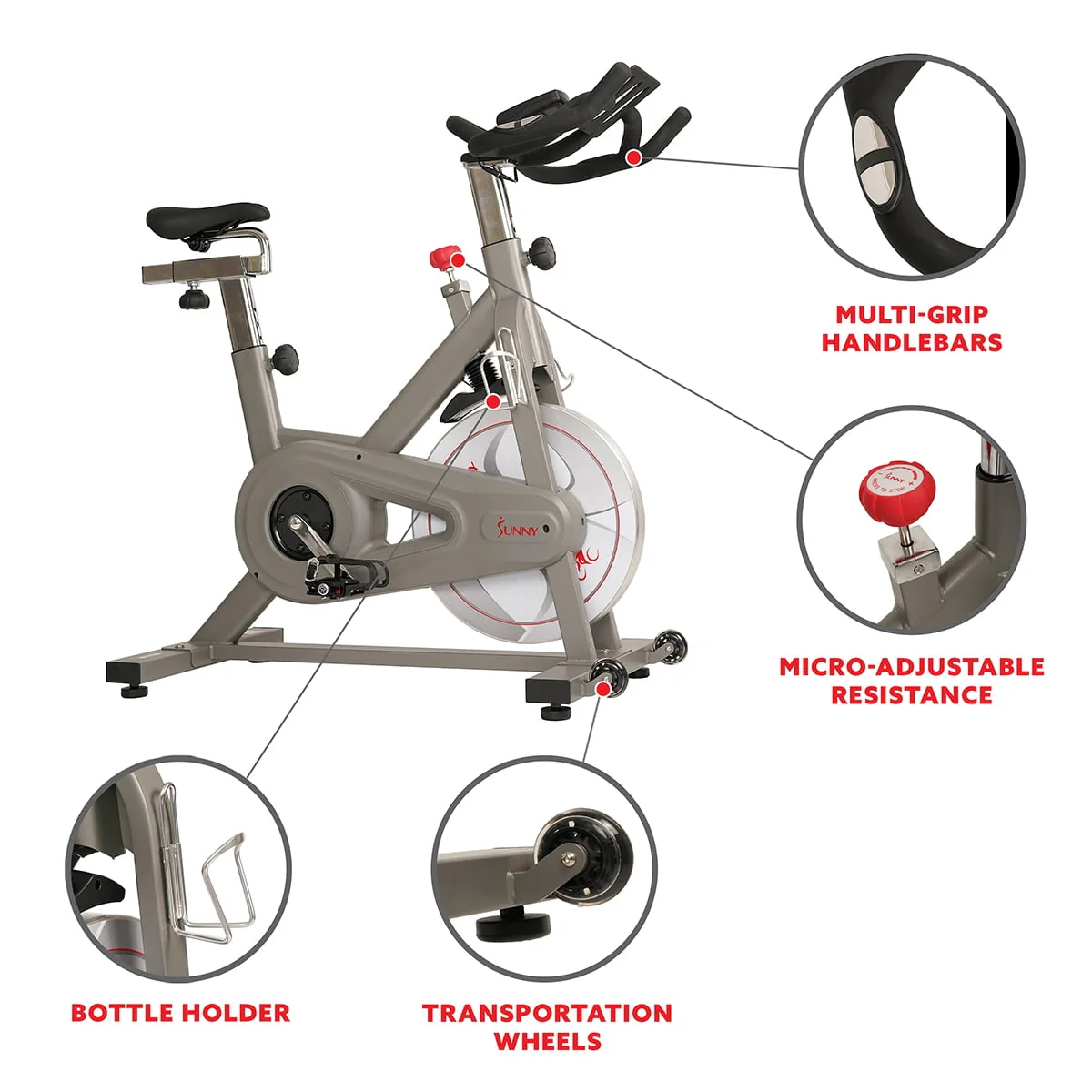 Sunny Health & Fitness Synergy Magnetic Indoor Cycling Bike - SF-B1879