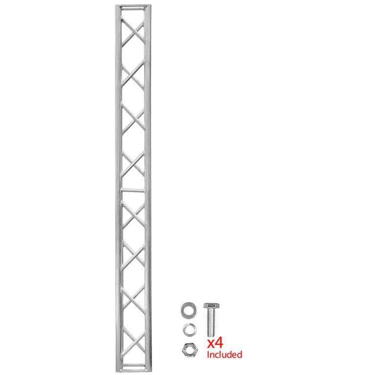 Monoprice 8in x 8in Lite Duty Box Truss - 2m (6.56ft) with Hardware, Up to 500 Pounds Load Capacity - Stage Right Series, White