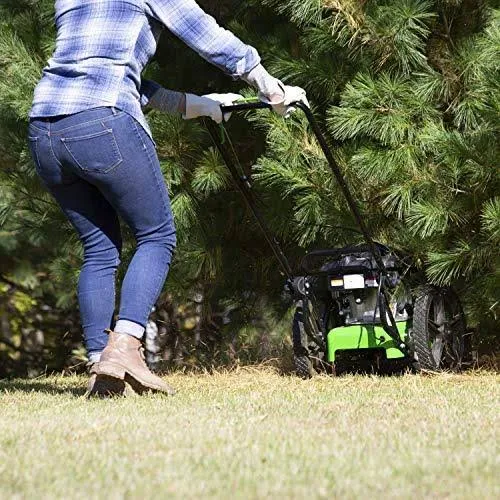 Tazz One-Piece Steel Deck, 22” Cutting Swath, Never Kill, Fold Down Handlebars 35258 Walk-Behind String Mower/Trimmer, 150cc 4-C