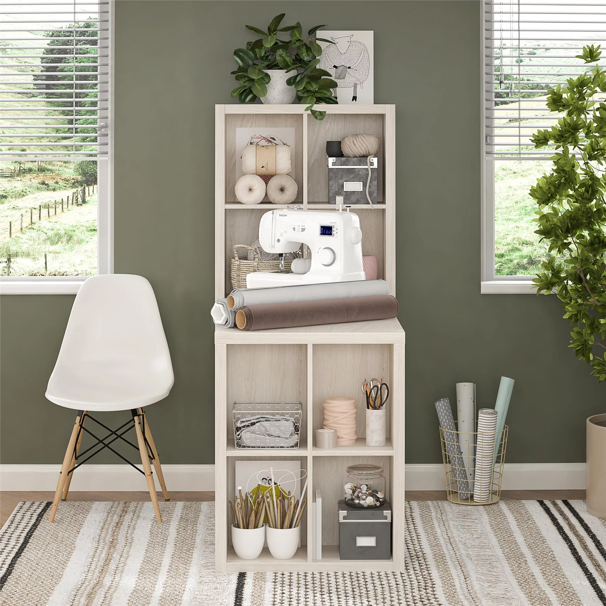 Ameriwood Home London Hobby Craft Desk, Ivory Oak