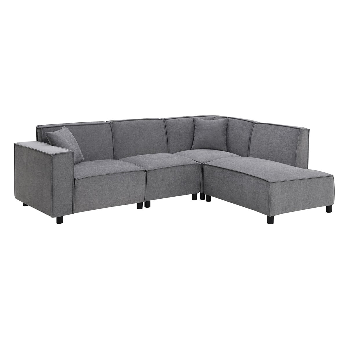 SENTERN 97*74" Modern Minimalist Style Sectional Sofa,L-shaped Couch Set with 2 Free pillows,5-seat Chenille Fabric Couch with Chaise Lounge for Living Room
