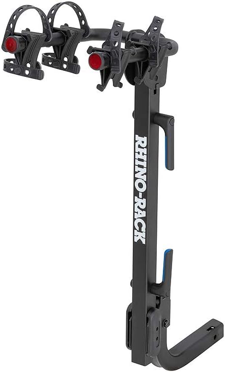 Rhino-Rack 2 Bike Hitch Mount Bike Carrier, Bike Rack Bicycle Carrier Racks Hitch Mount Double Foldable Rack for Vehicles, Heavy Duty and Adjustable Cradles - RBC045