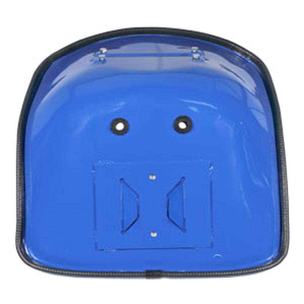 Blue Vinyl 19" Pan Steel Seat w/ 7" x 2" Back Fits Several Fits Ford Fits New Holland Tractors - CS668-8V