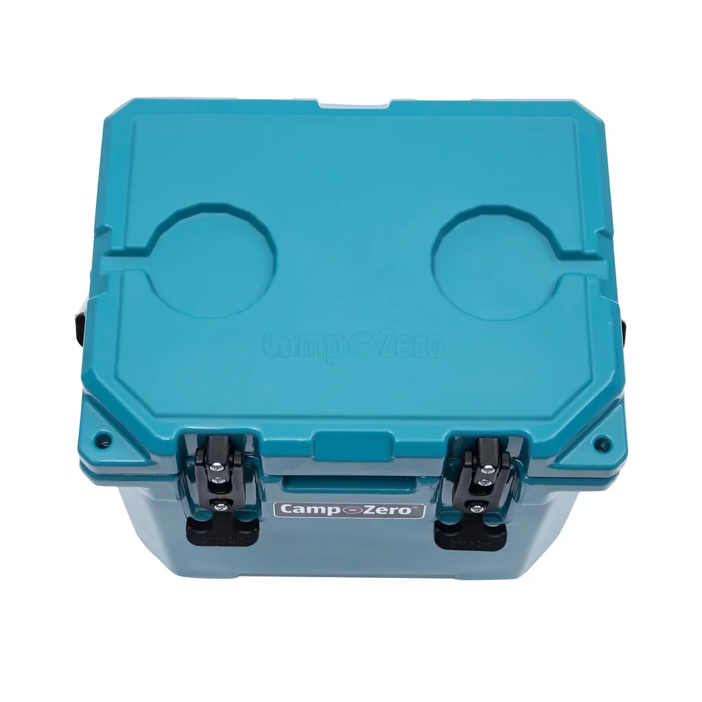 CAMP-ZERO 10L Premium Cooler/Ice Chest with Carry Handle and 2 Molded-in Cup Holders with Drain Channels | Turquoise