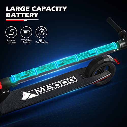MoNiBloom E-Scooter Electric Kick Scooter w/LED Display and Bluetooth APP, Portable Folding Commuting Scooter for Adults & Teens