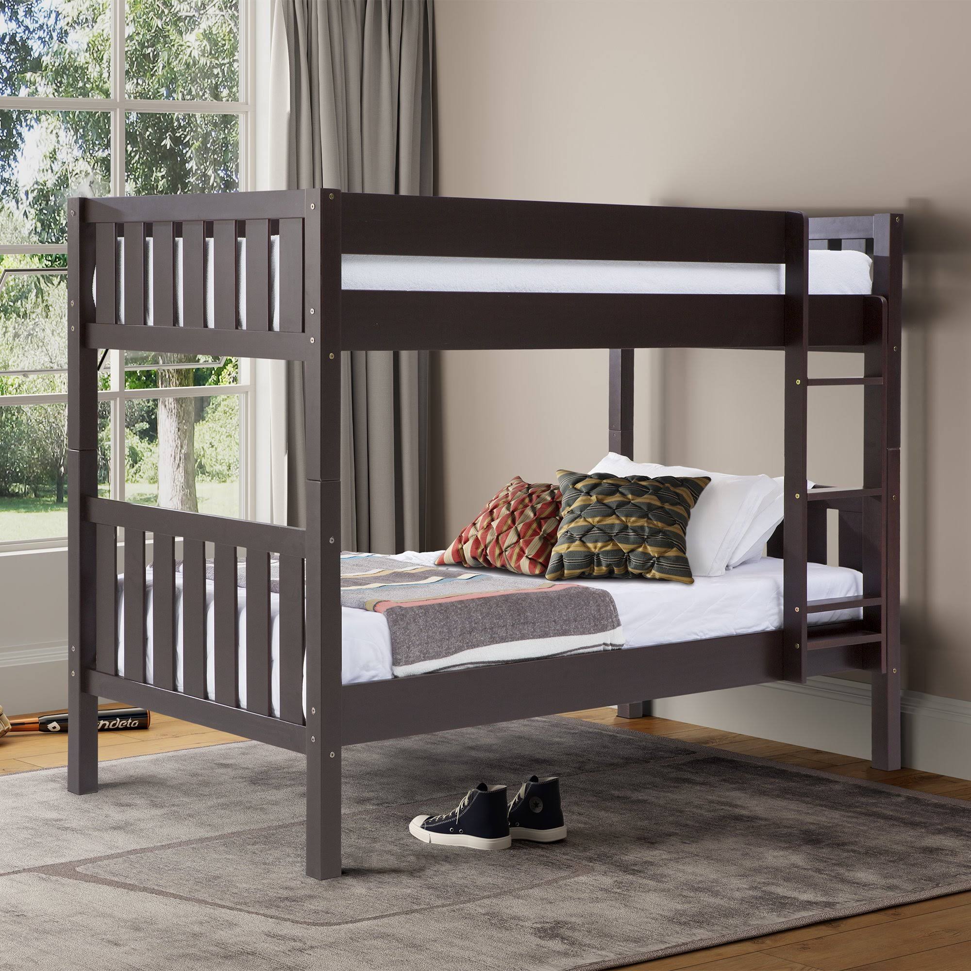 Solid Wood Cottage Slat Bunk Bed - Espresso