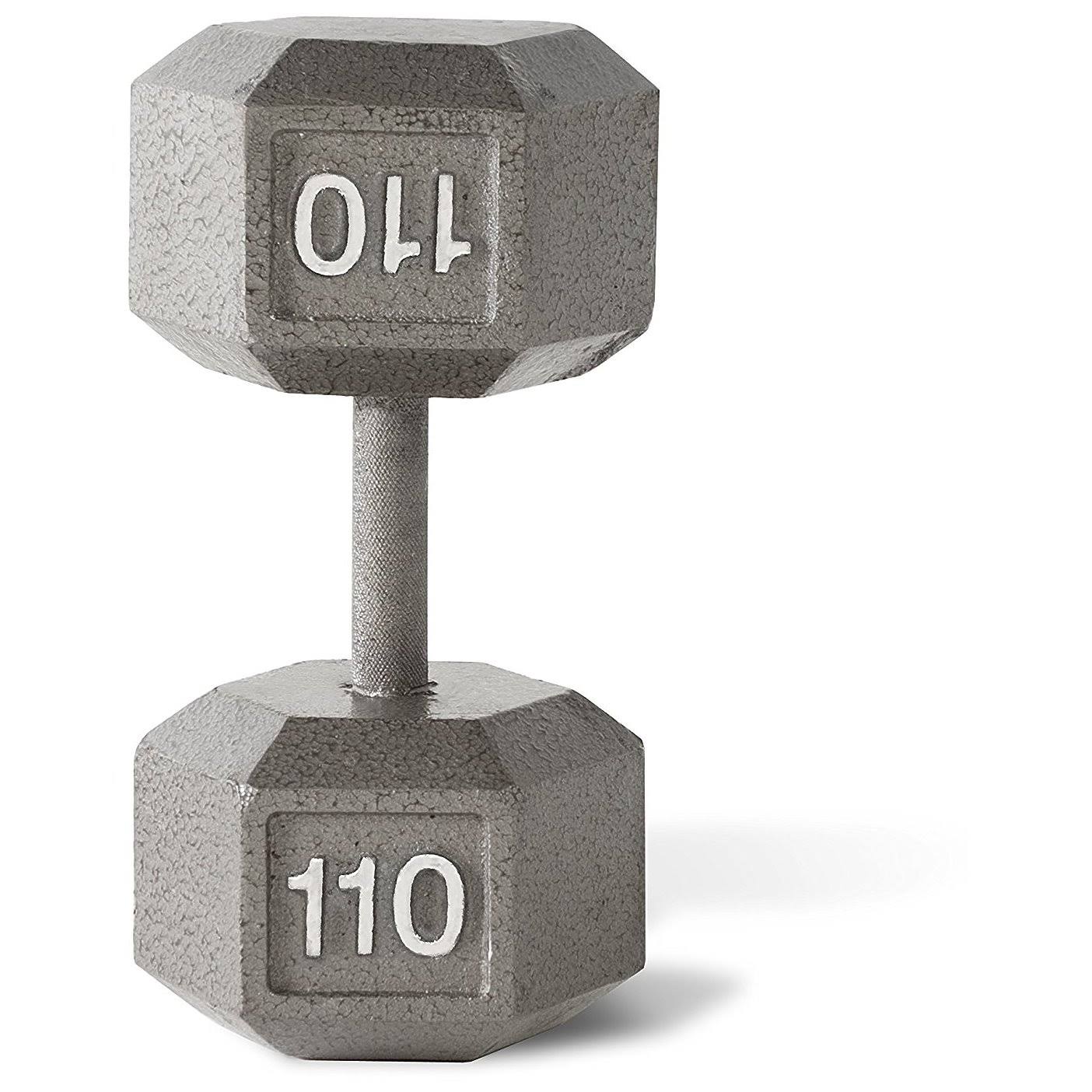 Cap Barbell Single Solid Cast Iron Hex Dumbbell 110-Pound