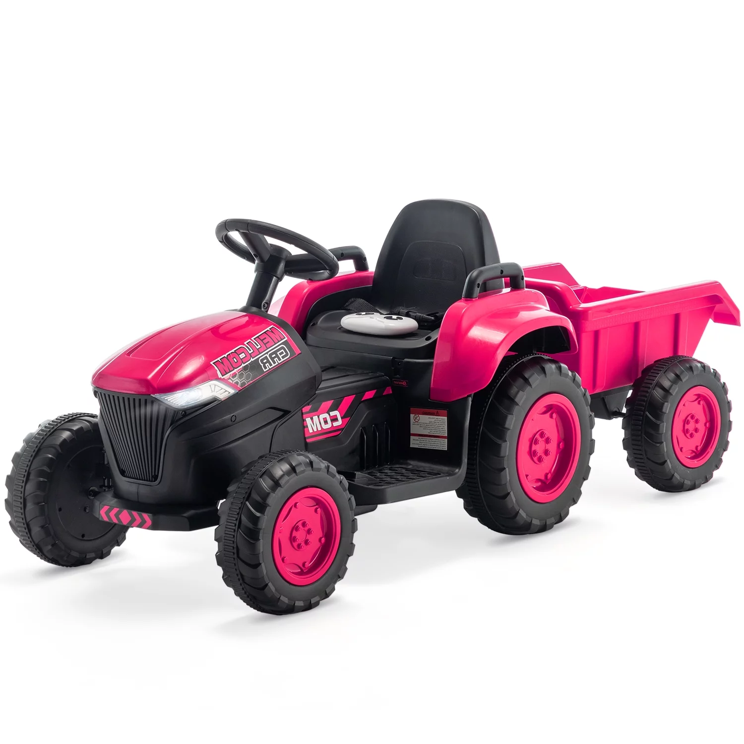 Erommy Kids Ride on Tractor with Remote Control, 12V Battery Powered Electric Tractor with 30W Dual Motors/Cool Lights/Bluetooth Music for Kids, Green