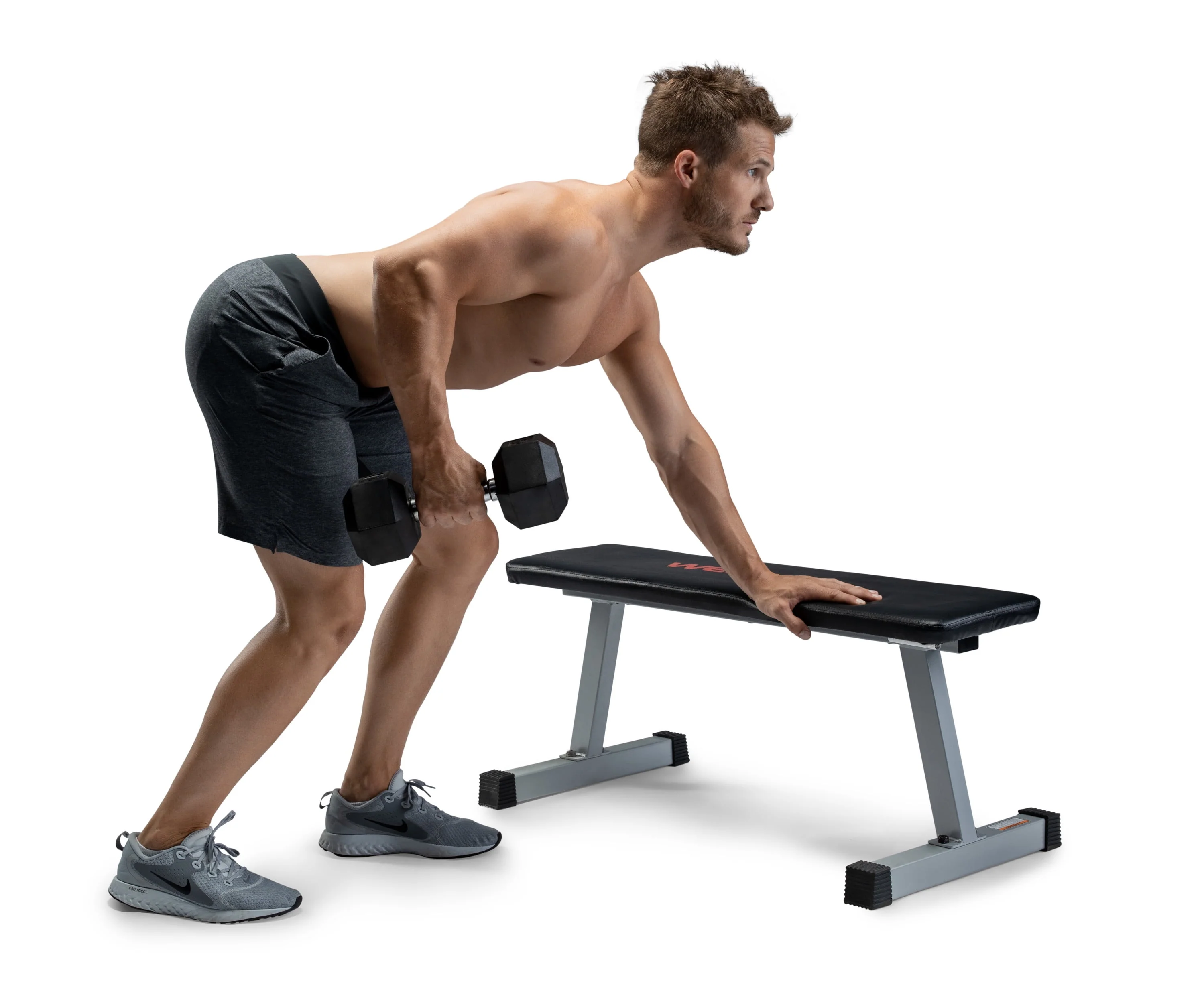 Weider, 25lb Rubber Hex Dumbbell, Single