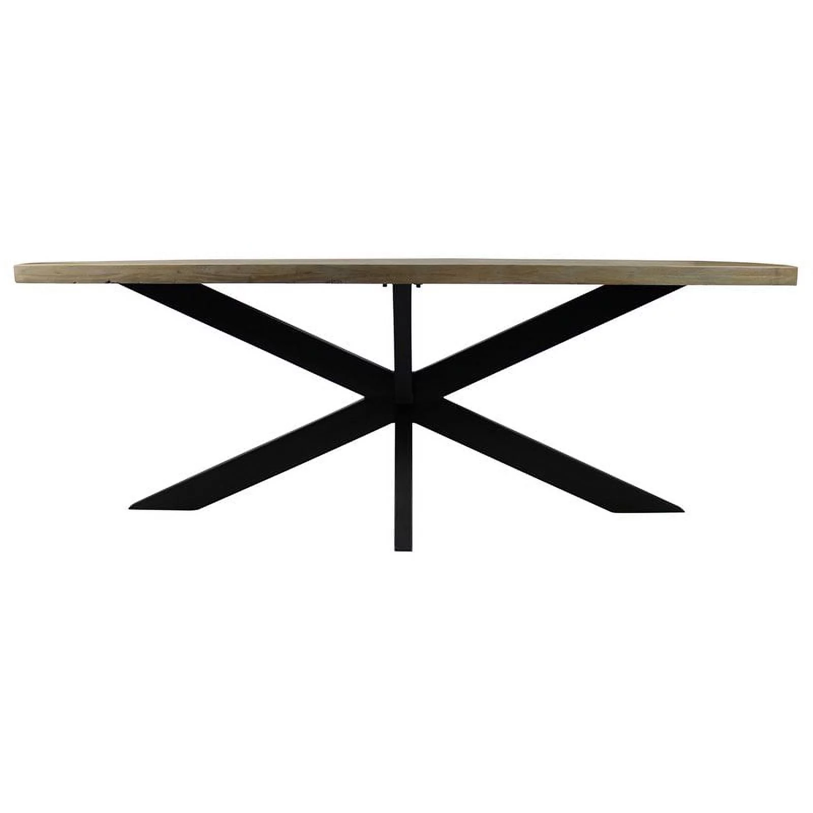 Redondo Felix Solid Wood Dining Table with Cast Iron Legs in Natural - 82"
