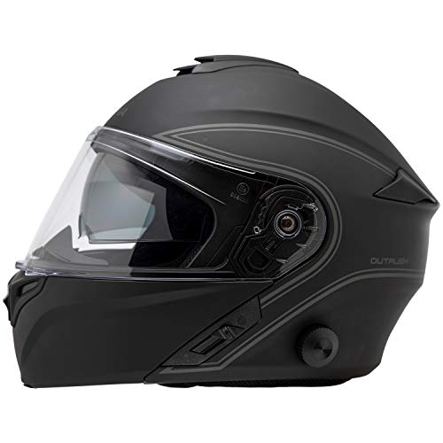 Sena Outrush R Bluetooth Modular Motorcycle Helmet with Intercom System (Matte Black, XL)