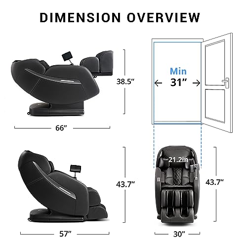 MYNTA Massage Chair Full Body, Zero Gravity SL Track Shiatsu Massage Recliner Chair with Heat, M1612 Expresso