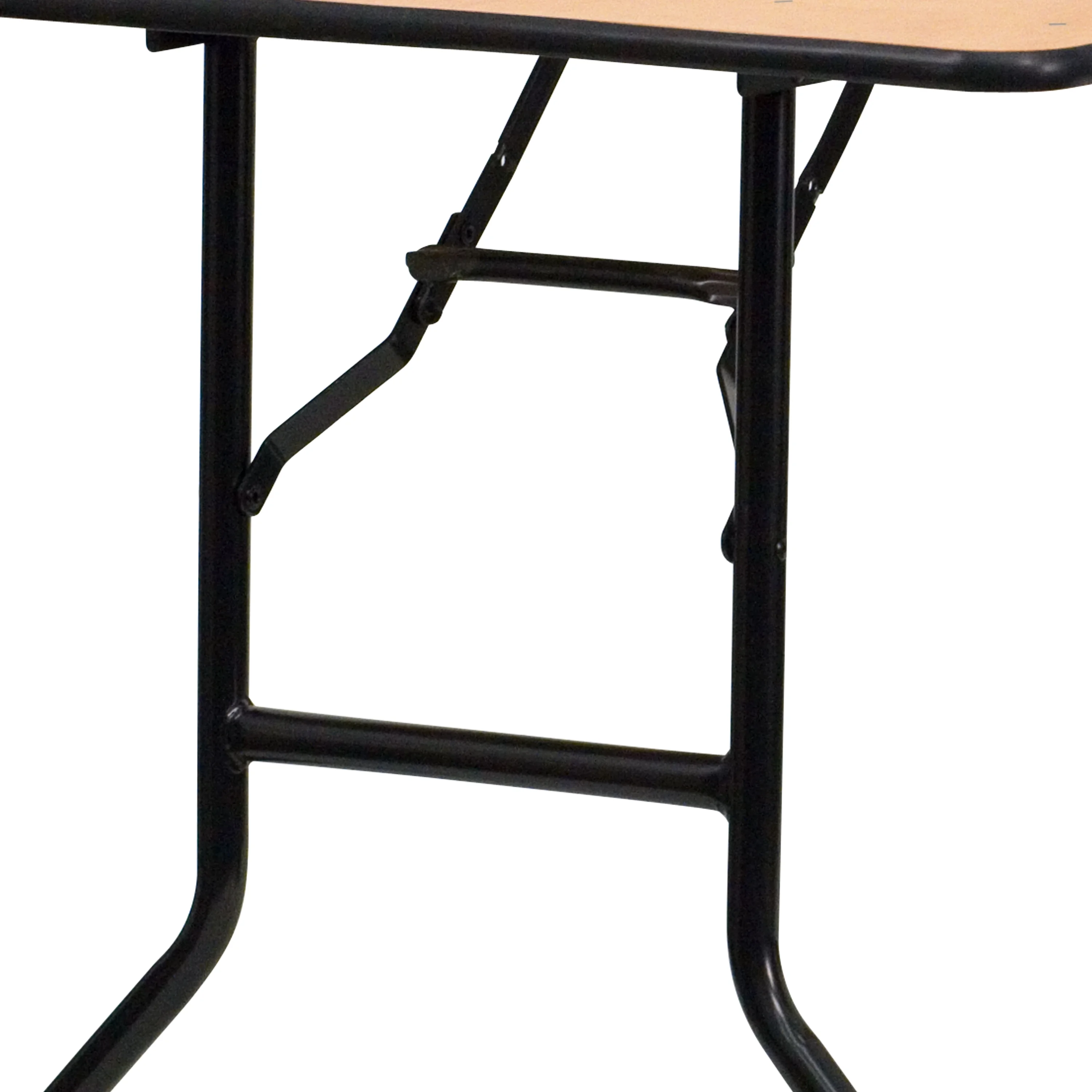 BizChair 6-Foot Rectangular Wood Folding Banquet Table with Clear Coated Finished Top