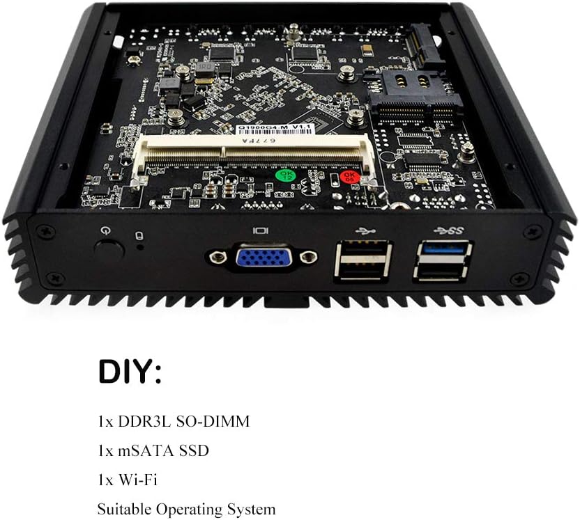 Quad core Tiny Computer with 4 LAN Ports, VGA, 4 USB, 8GB RAM 128GB SSD, Mini PC Advanced Router/Firewall