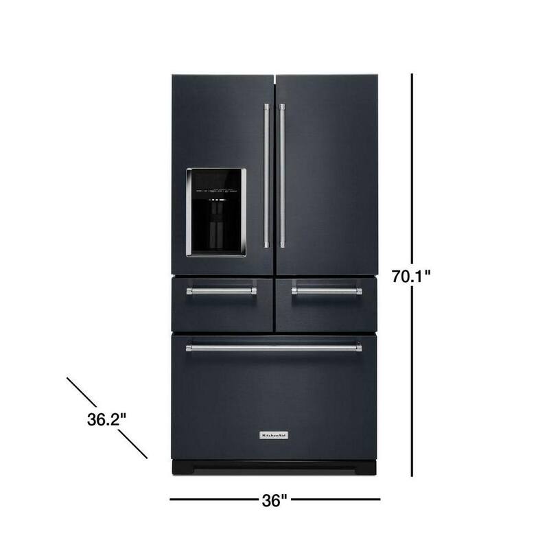 25.8 cu. ft. French Door Refrigerator in Black Stainless with Platinum Interior