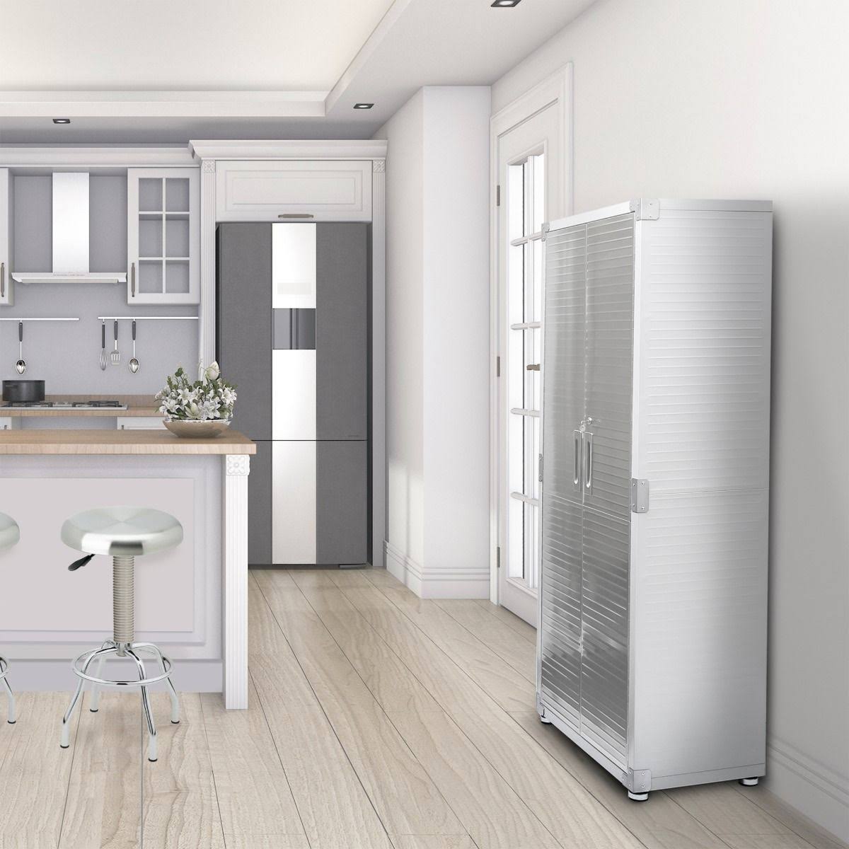 Seville Classics UltraHD 2-Door Rolling Storage Cabinet, 36x22 W x 18x22 D x 72x22 H, White