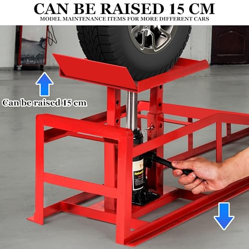 2PCS 5T 11060lbs Hydraulic Car Ramps, Heavy Duty Hydraulic Vehicle Ramps Lift Ramp, Portable Car Ramps for Oil Changes, Car Lifts for Home Garage, Vehicle Auto Garage Repair