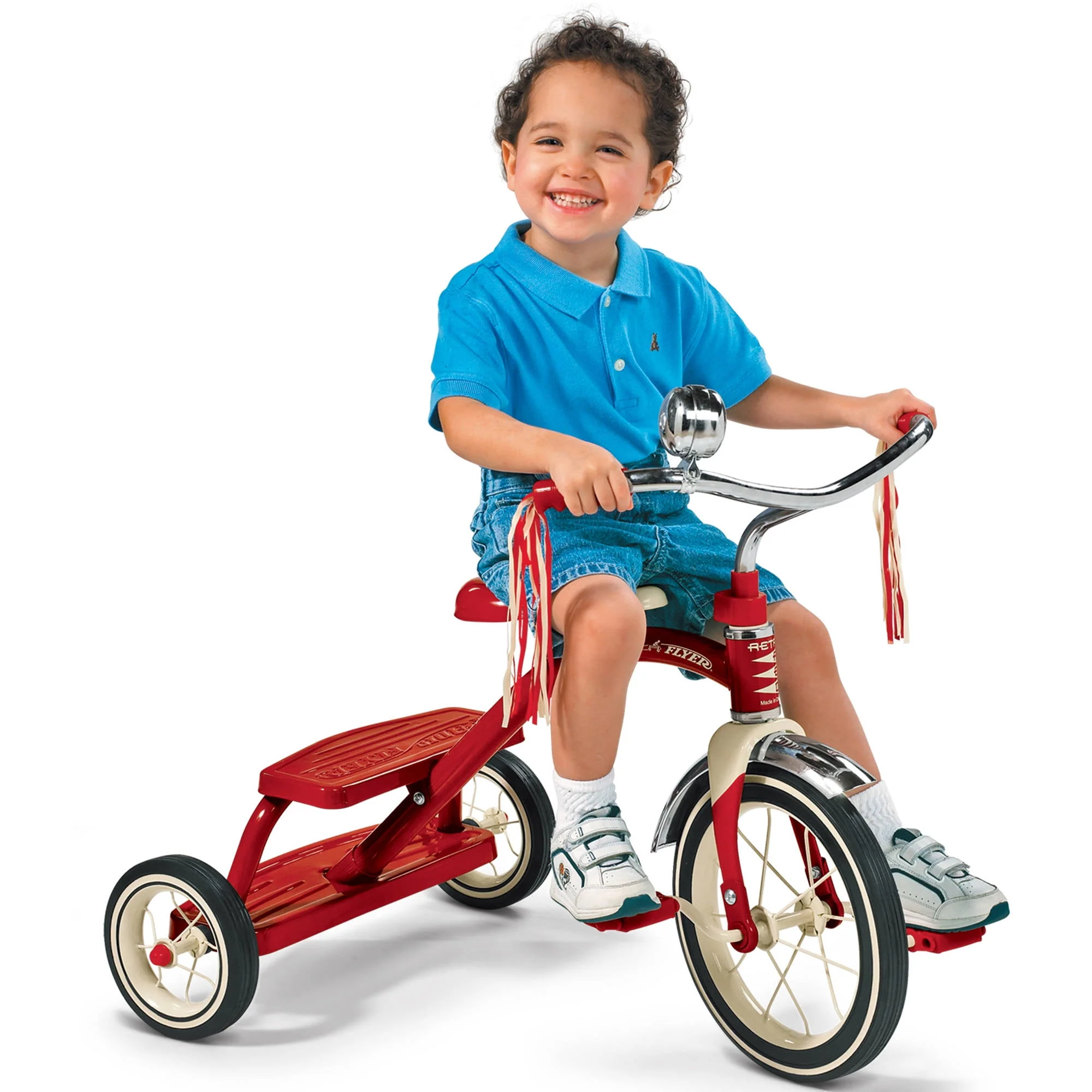 Radio Flyer, Classic Red Dual Deck Tricycle, 12 Front Wheel, Red