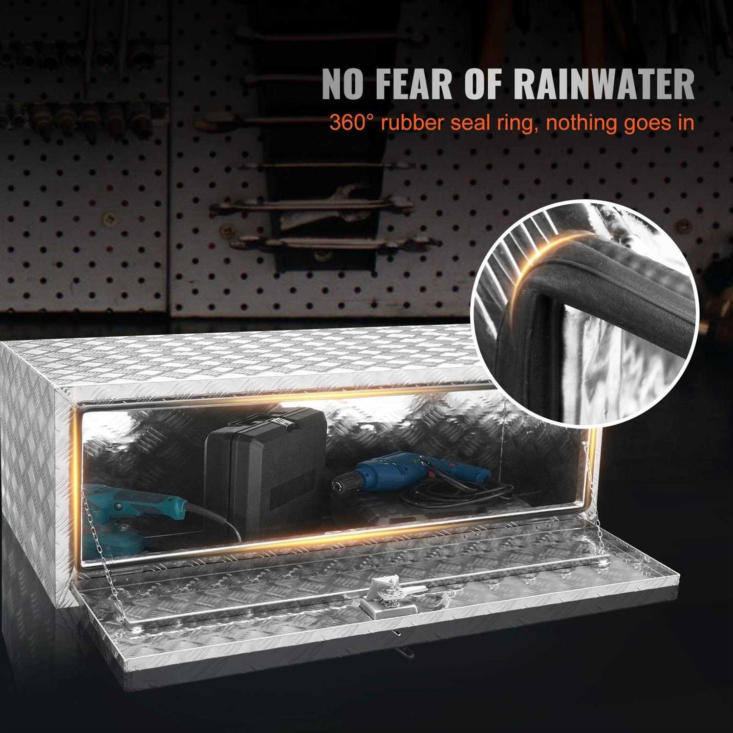 VEVOR Underbody Truck Box Pickup Storage Box, Heavy Duty Aluminum Diamond Plate Tool Box with Lock and Keys - Shop Hardware Tools Online Store