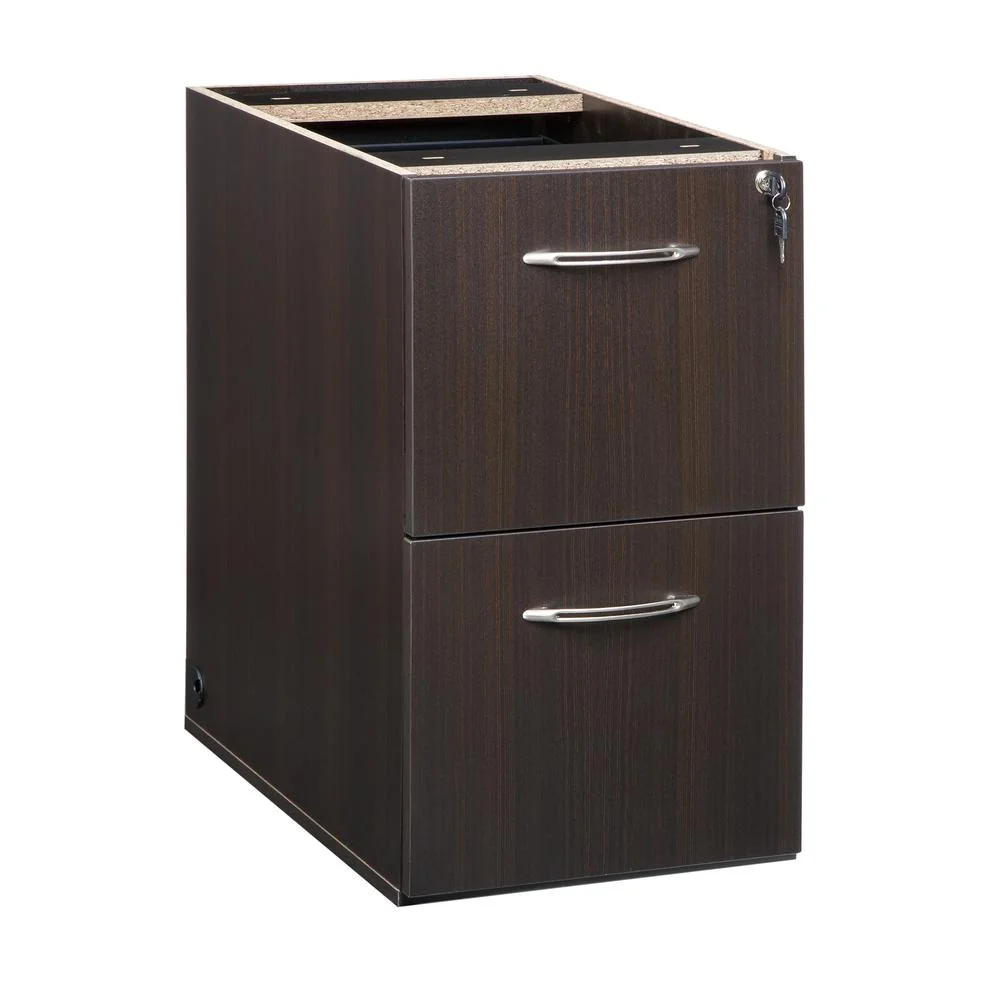 Mayline Aberdeen 26"" Deep 2 Drawer Desk File Pedestal in Mocha