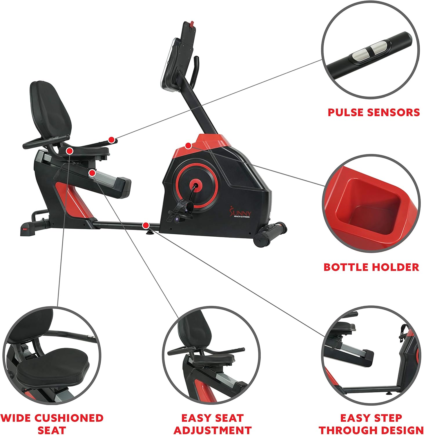 Sunny Health & Fitness Evo-Fit Cardio Recumbent Bike - SF-RB4954