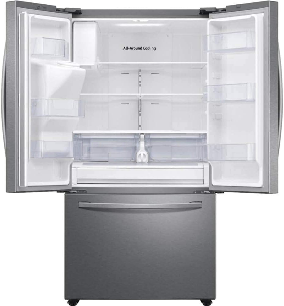 Samsung 27 Cu. Ft. Fingerprint Resistant Stainless Steel 3-Door French Door Refrigerator With External Water & Ice Dispenser