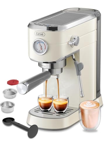 Gevi Espresso Expresso Machine 20 Bar with Auto Milk Frother, Professional Espresso Maker with Steam Wand, Compact Stainless Steel Cappuccino & Latte Machine, Gift for Coffee Lover, Home Baristas