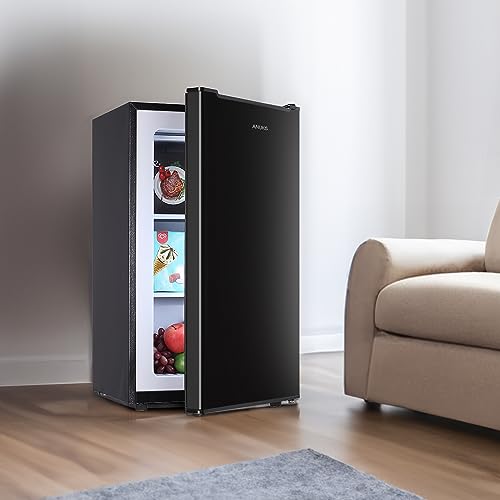 Anukis 3.0 Cu.ft Compact Upright Freezer, Mini Freezer with Removable Shelves For Home Apartment Office Basement or Dorms