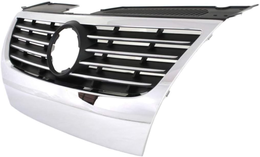 For Volkswagen Passat Grille Assembly 2006 07 08 09 2010 | Chrome Shell w/Black Insert | w/Chrome Insert Molding | Plastic | VW1200142 | 3C0853651EPWF