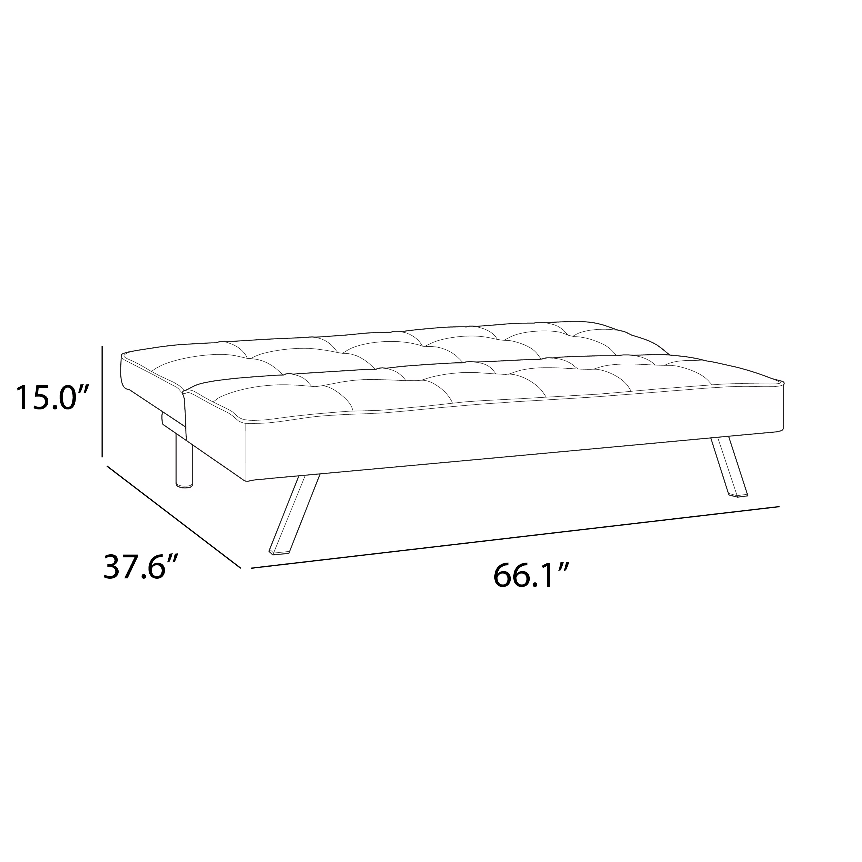 Serta Chelsea Modern Futon, Charcoal Gray Fabric