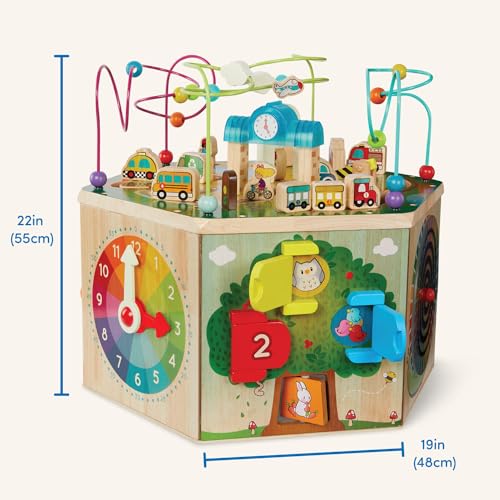 Battat – Wooden Activity Cube – City-Themed Activity Center – Educational Toys- Wooden Toys For Toddlers And Kids- 1 year +
