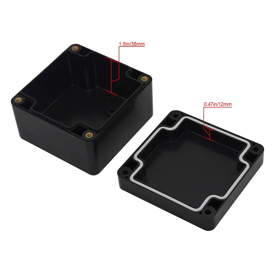 LeMotech ABS Plastic Electrical Project Case Power Junction Box, Project Box Black 10.4" x 7.2" x 3.7" (263 x 182 x 95 mm)(Pack of 1)