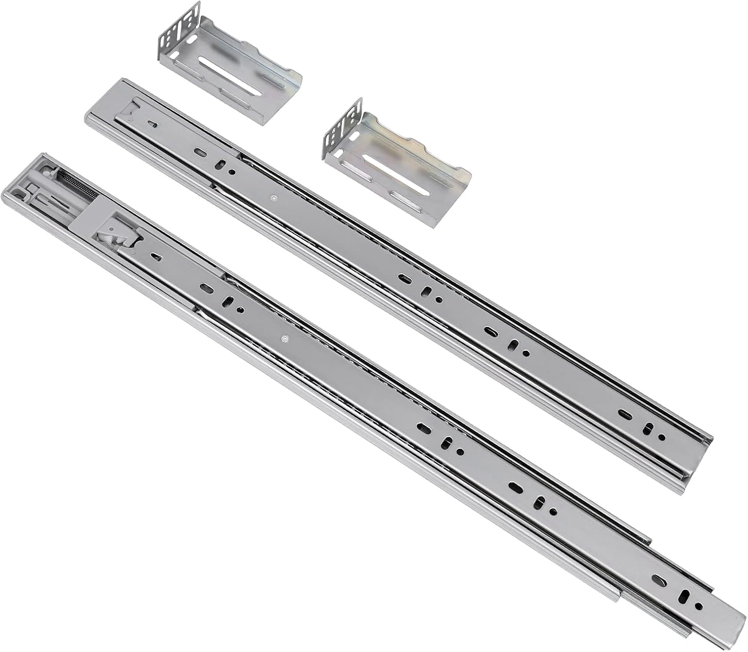 6 Pair DECORITEN 18 inch Soft Close Drawer Slide Full Extension, Ball Bearing Cabinet Hardware Rails with Rear Mounting Brackets, Side/Bottom Mount