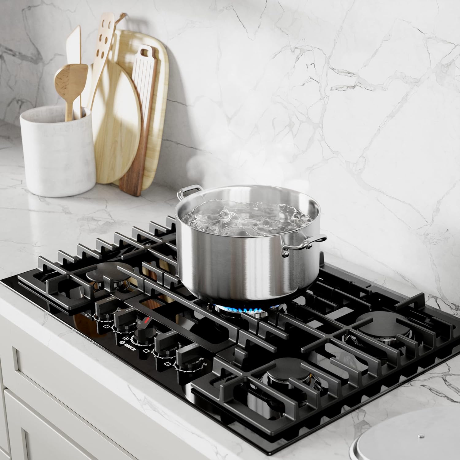 Bosch NGM8048UC Black Stainless Steel Gas Cooktop