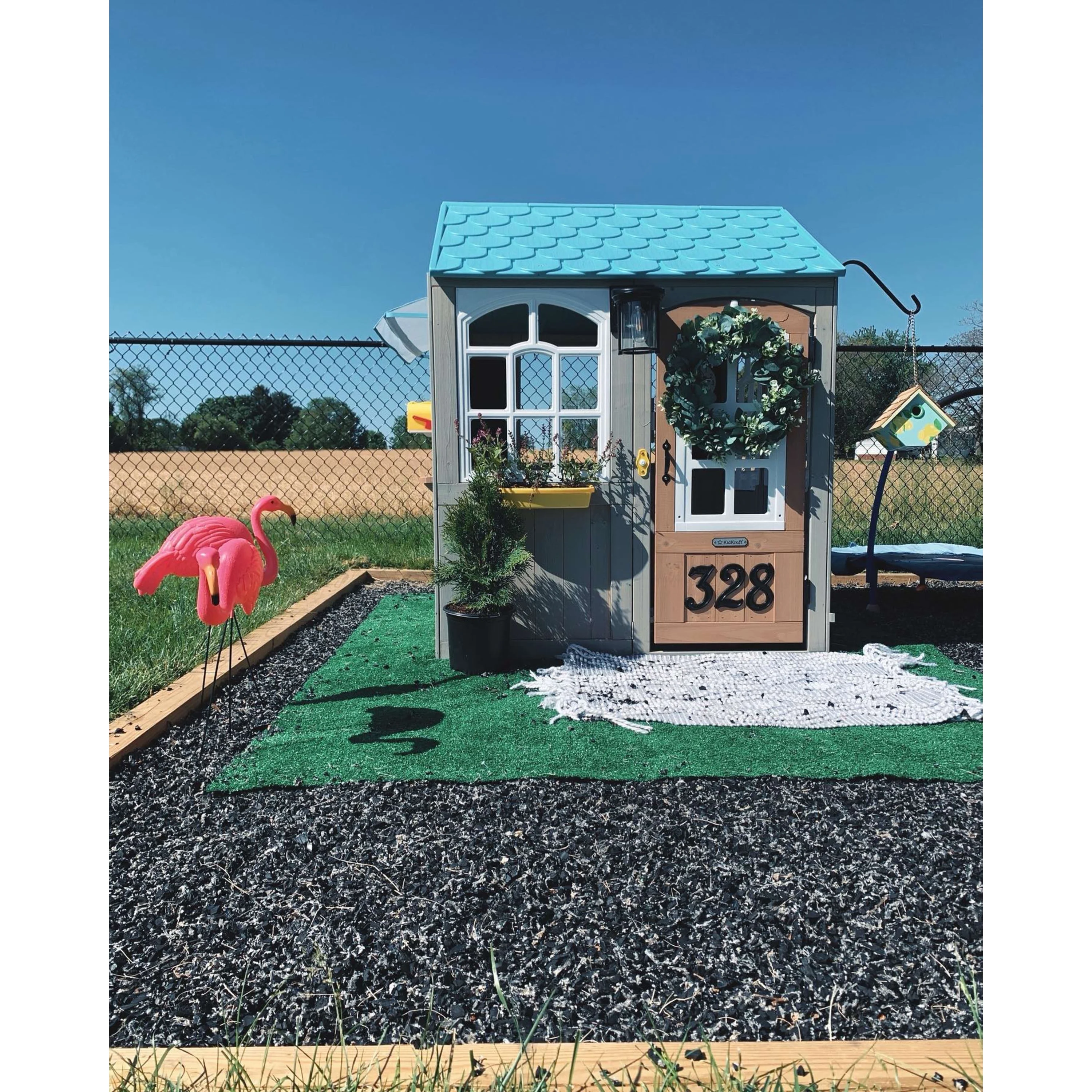 KidKraft Garden View Outdoor Wooden Playhouse with Ringing Doorbell