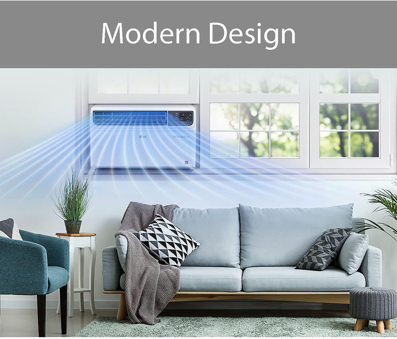 LG 12,000 BTU Dual Inverter Smart Window Air Conditioner, 115V Cools 550 Sq. Ft., Ultra Quiet Operation, Up to 35% More Energy Savings, ENERGY STAR®, works with LG ThinQ, Amazon Alexa and Hey Google