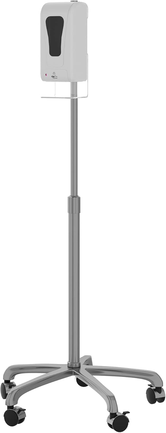Hand Sanitizing Station - CTA Premium Heavy-Duty Secured Stand with Acrylic Glove, Mask Box & Contactless Soap or Hand Sanitizer Dispenser for Offices, Schools, & Public Area (SAN-STT1B) - Black