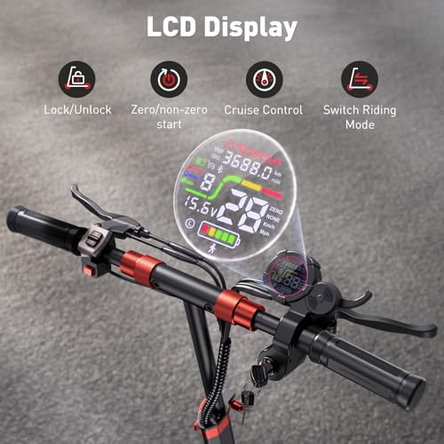 iScooter Electric Scooter Adults, 28/38 MPH Top Speed & 40/50 Miles Long Range Escooter, 10/11" Offroad Pneumatic Tire Scooters for Adults with Cruise Control, Dual Suspensions, Foldable E-Scooter