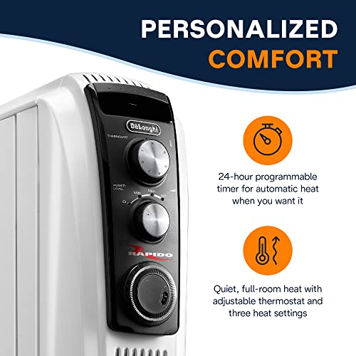 Delonghi Oil Filled 1500 Watts Convection Small To Medium Spaces space heater