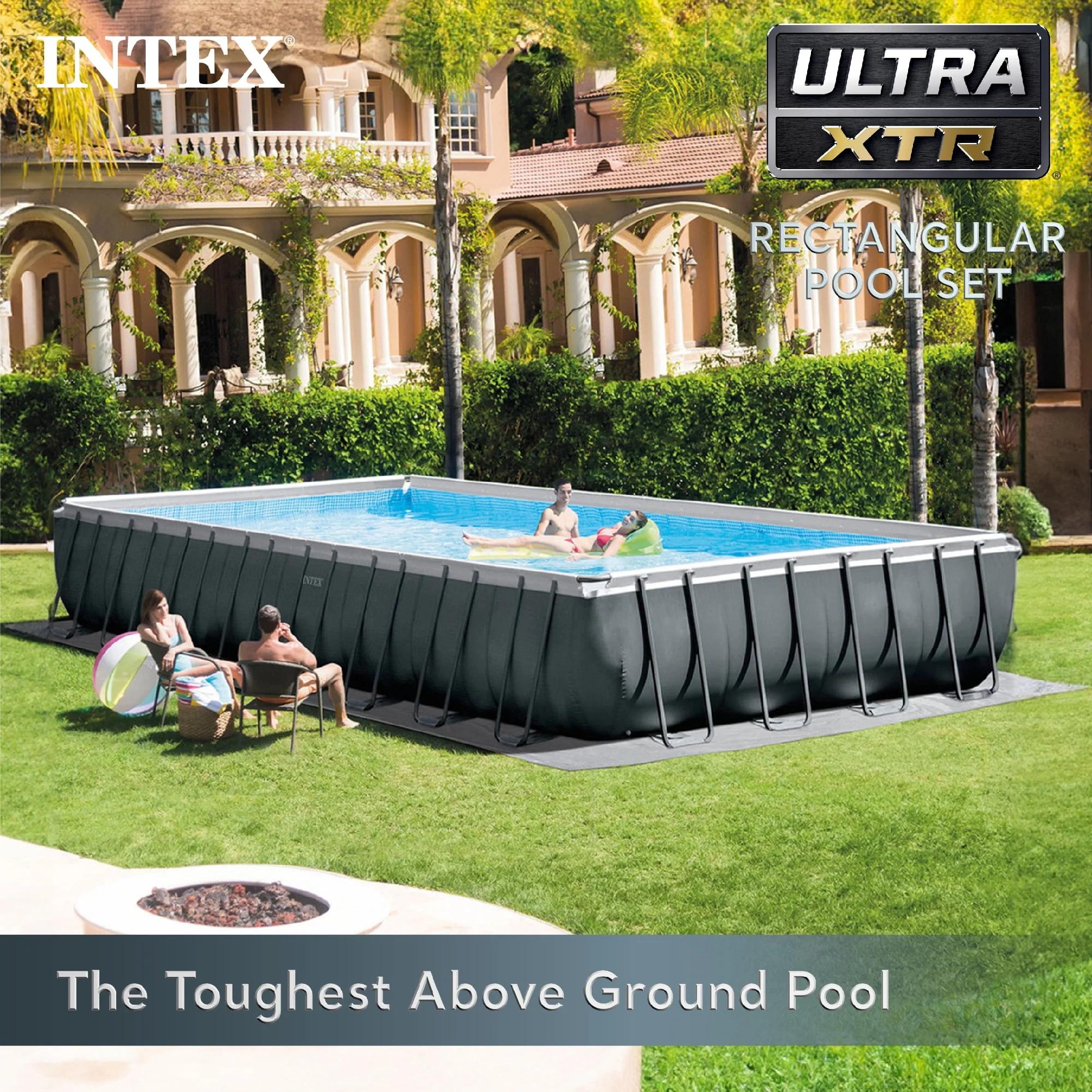 INTEX Ultra XTR Deluxe Rectangular Above Ground Swimming Pool Set