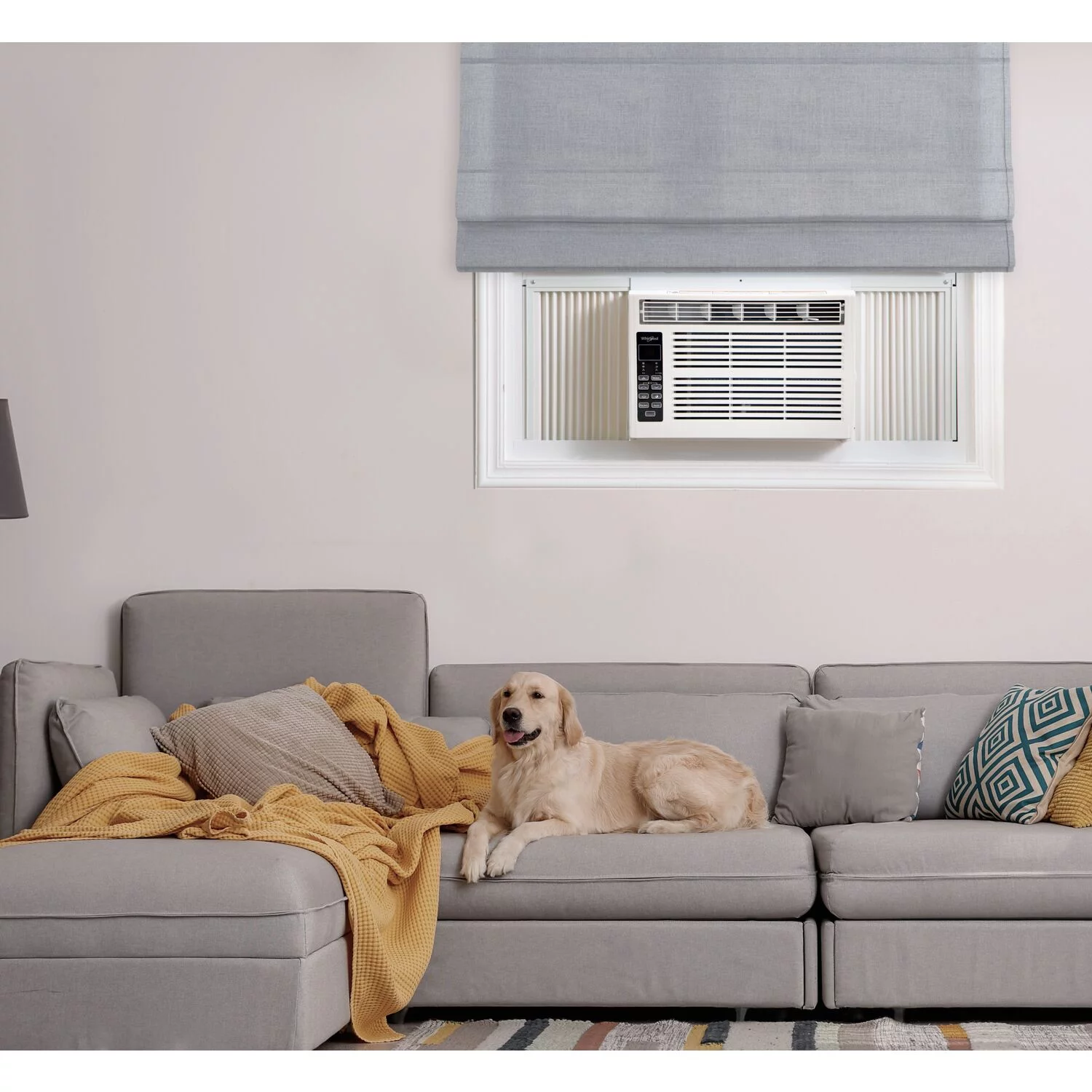 Whirlpool Energy Star 6,000 BTU 115V Window-Mounted Air Conditioner with Remote Control | Digital Display | Dehumidifier | 24H-Timer | Cooling for Living Room, Bedroom, Areas up to 250 Sq.Ft